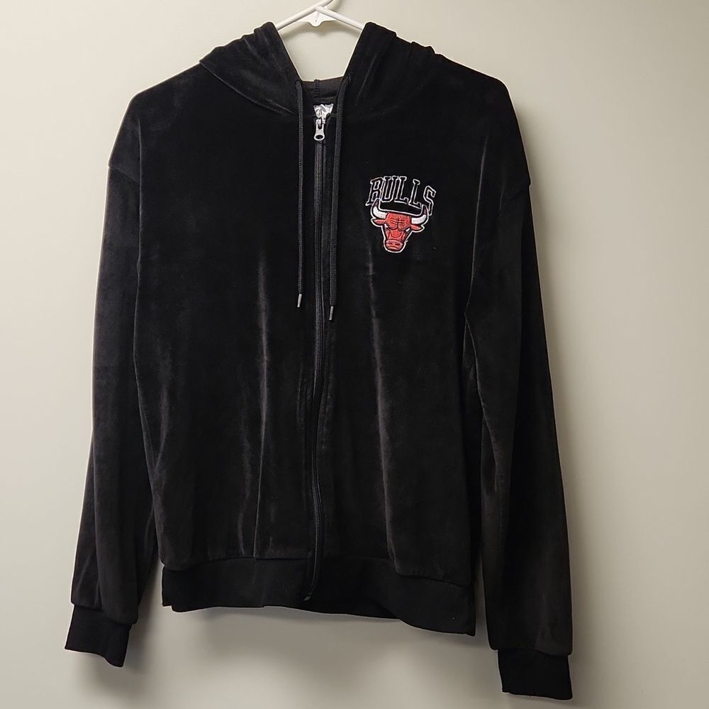 Chicago Bulls NBA Velour Jacket Hoodie L